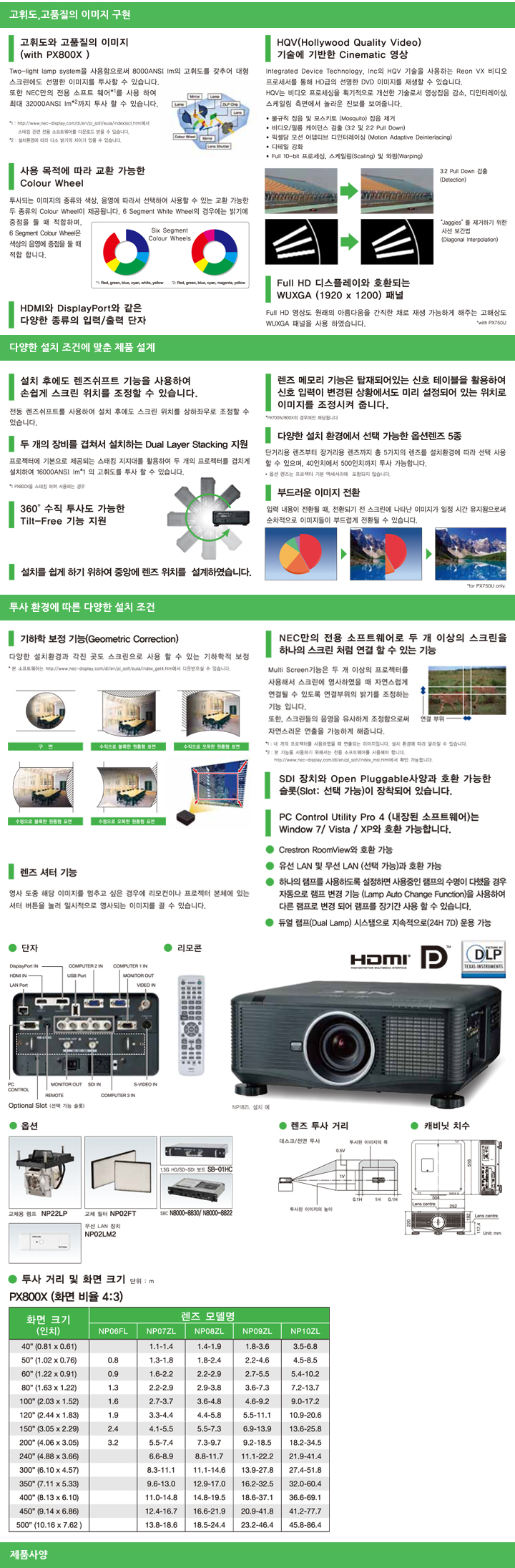 [NEC] NP-PX800X 상세내용 이미지