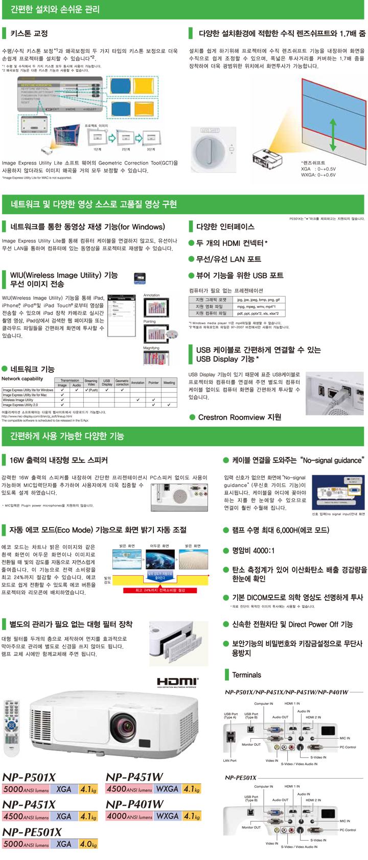 [NEC] NP-P451W 상세내용 이미지