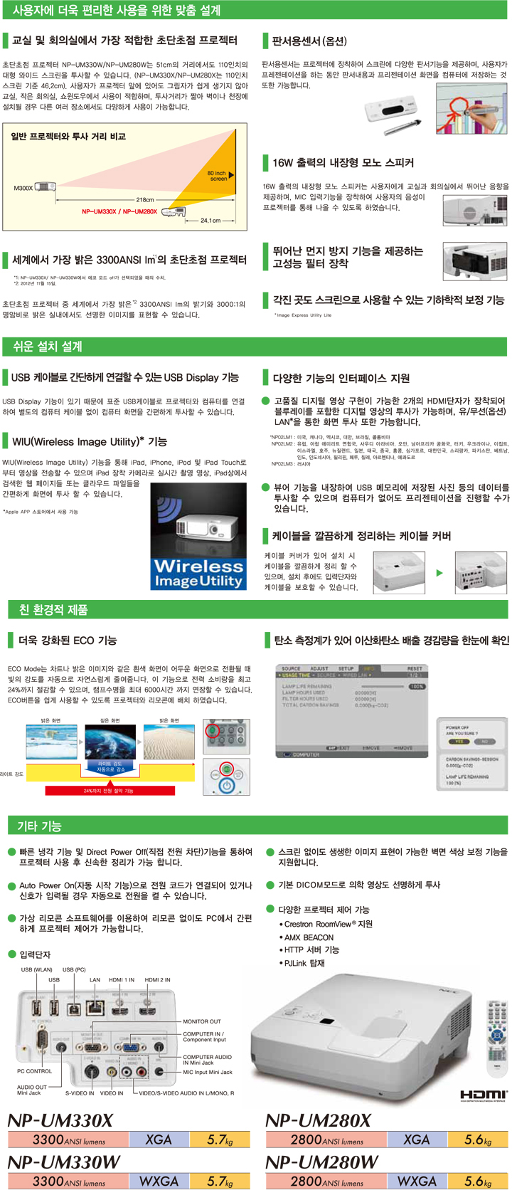 [NEC] NP-UM330W 상세내용 이미지